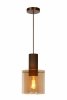 Lampa wisząca miedziana szklany bursztynowy klosz TOLEDO 74405/01/62 Lucide